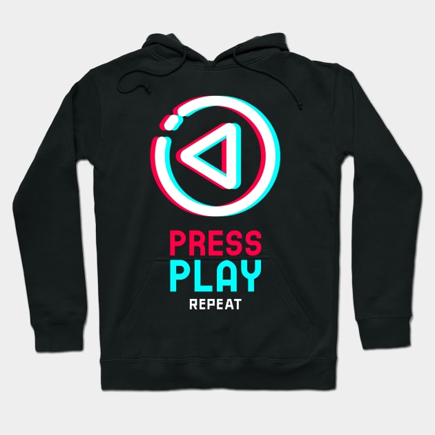 PRESS PLAY REPEAT - GAMER Hoodie by Teeotal